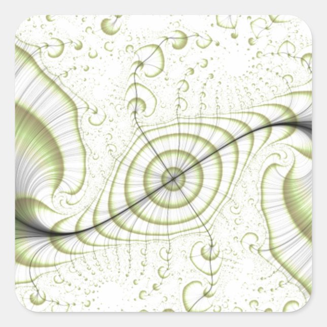 White minimalist ornate design gifts accessories square sticker (Front)