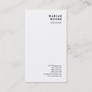 White Minimalist Personal Presentation Business Card