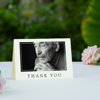 White Minimalist Photo Sympathy Thank You Card