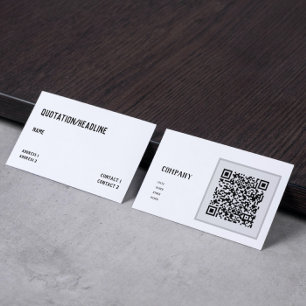 white minimalist - QR code - Business Card