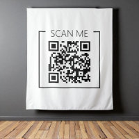 White Minimalist QR Code Scan Me Business