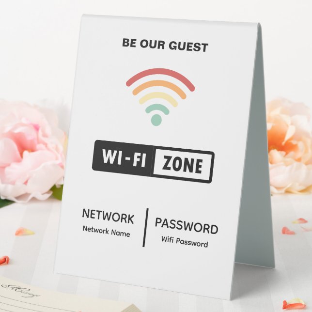 White Minimalist Simple Wifi Password  (In SItu (Wedding))