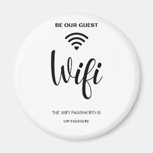 White Minimalist Simple Wifi Password Magnet