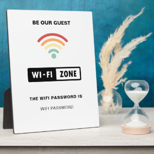 White Minimalist Simple Wifi Password  Plaque