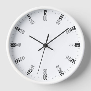 White Minimalist with Unique Numeric Dial - Modern Clock