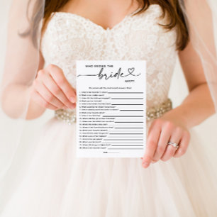 White Minimalistic Who Knows the Bride Best?