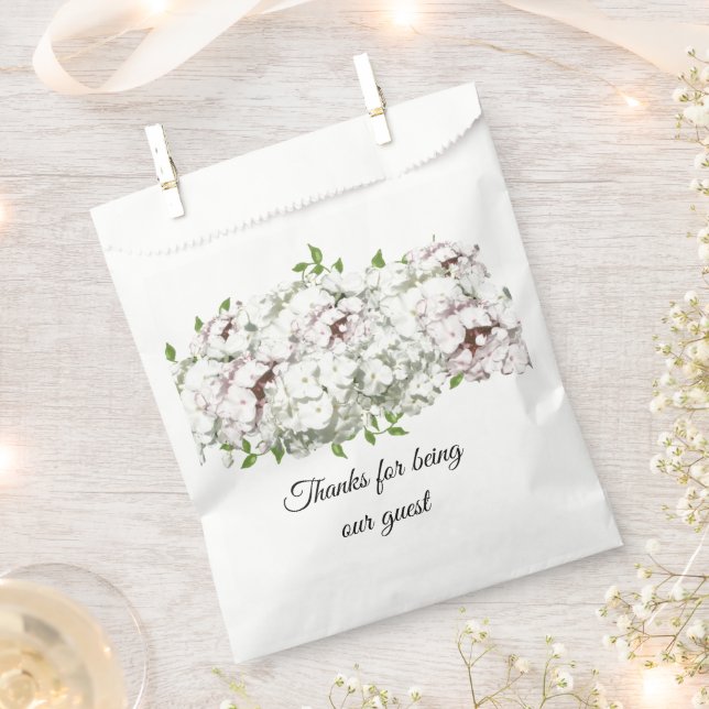 White Mixed Floral Bouquet Favour Bag (Clipped)