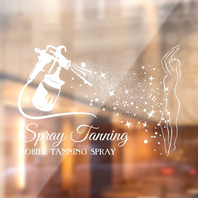 White Mobile Spray Tanning Body Paint Window Cling (Sheet 2)