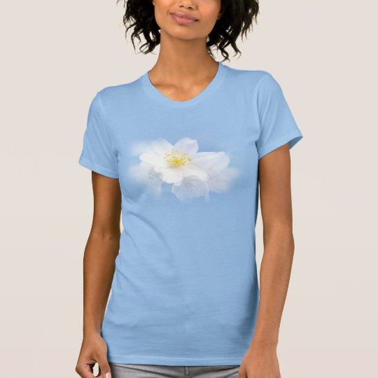 Download White Mock Orange Flowers. Blue Background. T-Shirt ...