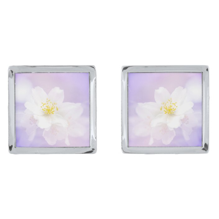 Download White Mock Orange Flowers. Violet Toned Photo. Silver Finish Cufflinks | Zazzle.co.uk