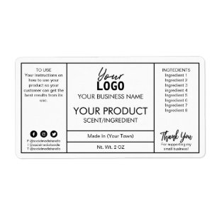 White Modern Bath And Body Product Labels