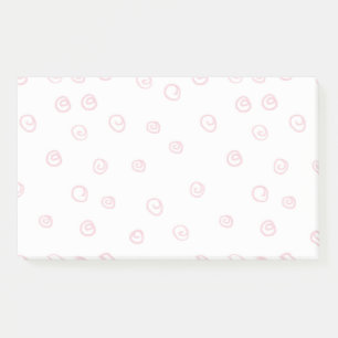 white modern blush doodle swirls post-it notes