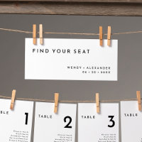 White Modern Bold Hanging Seating Chart Header