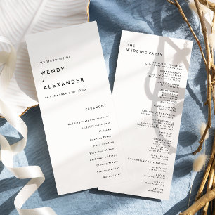 White Modern Bold Wedding Flat Program Programme