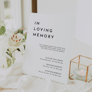 White Modern Bold Wedding Memorial Pedestal Sign