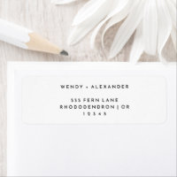 White Modern Bold Wedding Return Address Label