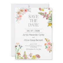 White Modern Classic Floral Wildflower Rustic