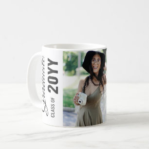 White Modern Classic Photo Graduation Party Coffee Mug