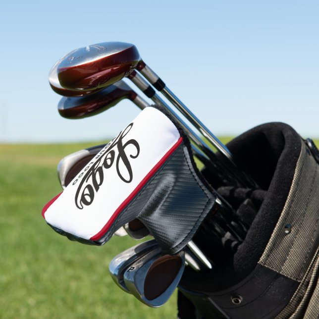 White Modern Company Logo Business Club Brand Golf Head Cover (In Situ)
