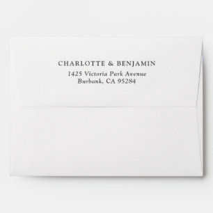 White Modern Custom Wedding 5.25x7.25 Envelope