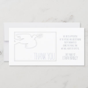 White Modern Dove Baby Custom Sympathy Thank You