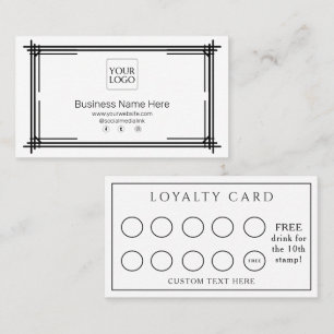 White Modern Formal Business Café Coffee Salon Loyalty Card
