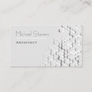 White Modern Grid Hexagon Professional Business Card