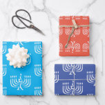White Modern Menorah Wrapping Paper Sheets<br><div class="desc">White Modern Menorah

Change the background colour to make it your own!</div>