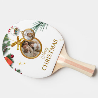 White Modern Merry Christmas Ping pong paddles