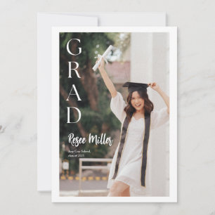 White Modern Minimalist Elegant Graduation Card