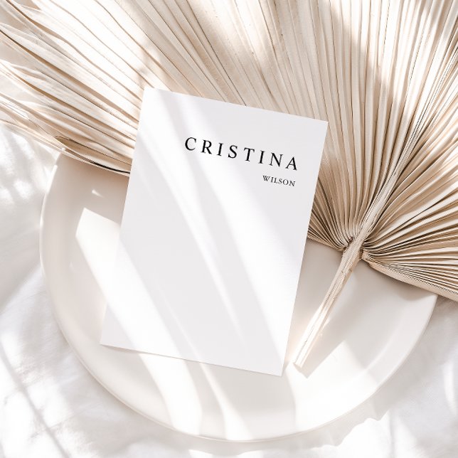 White Modern Minimalist Table Guest Place Card (Creator Uploaded)