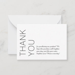 White Modern Minimalist Thank You Card