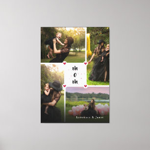 White Modern Personalised Love You Collage Photo Canvas Print