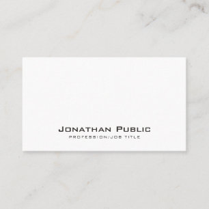 White Modern Plain Professional Simple Elegant Business Card