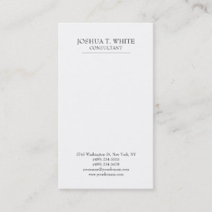 White Modern Plain Simple Attractive Minimalist Business Card