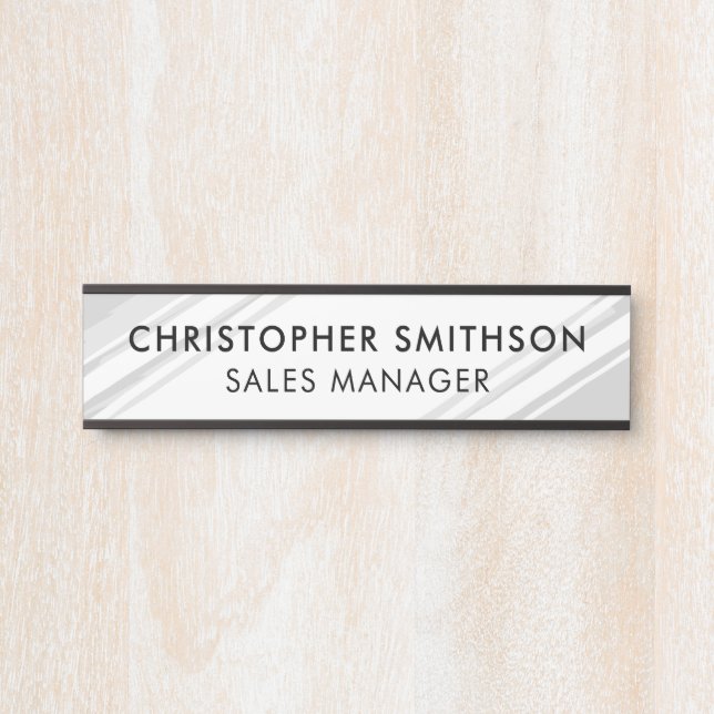  White Modern Professional Plate Changeable Office Door Sign (Front)