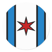 White Modern Shield Circle Sticker