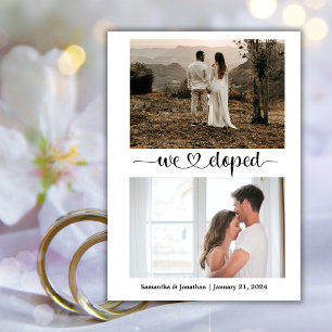 white modern Typography We've Eloped Announcement