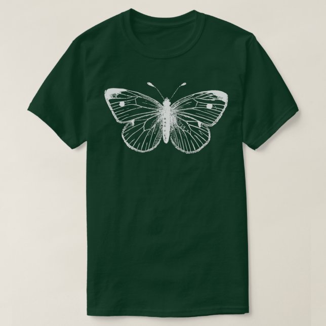 White Monarch Butterfly T-Shirt (Design Front)