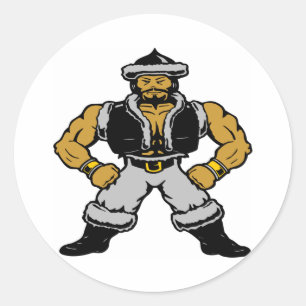 White Mongol Hun Warrior Classic Round Sticker