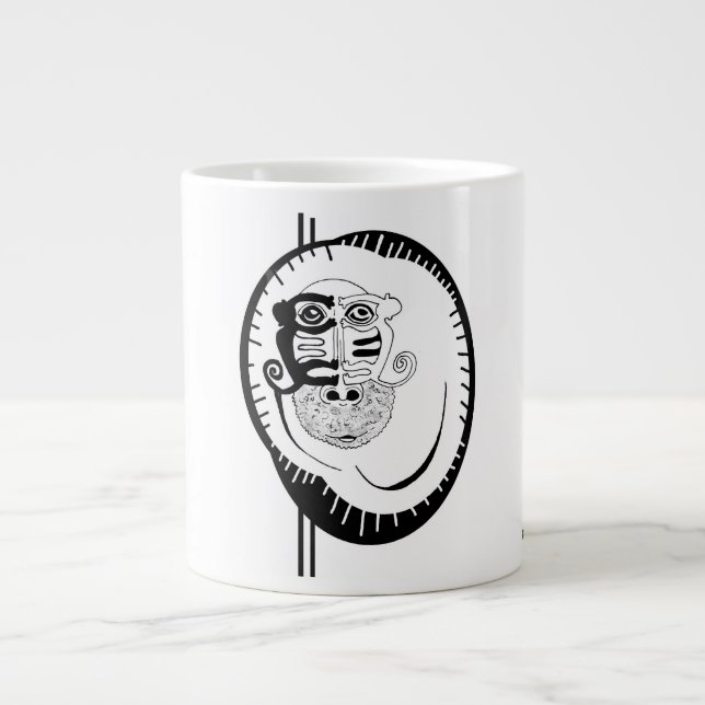White Monkey Circle Nazca Line Speciality Mug (Front)