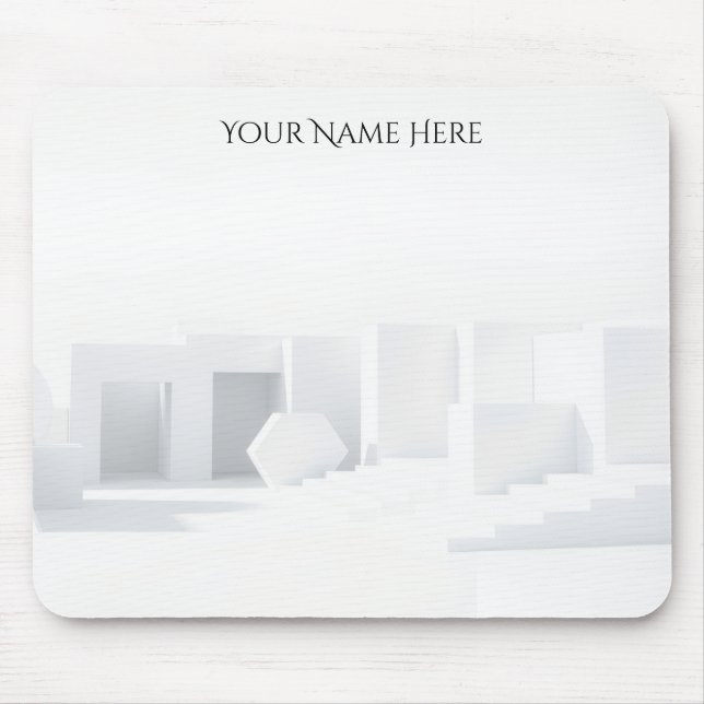 White Monochromatic Architectural Mouse Mat (Front)