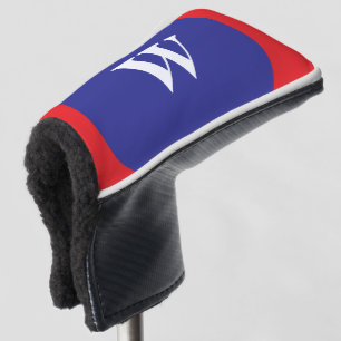 White Monogram Red Blue Golf Head Cover