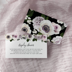 White Moody Anemone & Purple Bridal Display Shower Enclosure Card