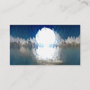 White moon rising business card