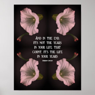 White Morning Glory Flower Abstract Inspirational Poster