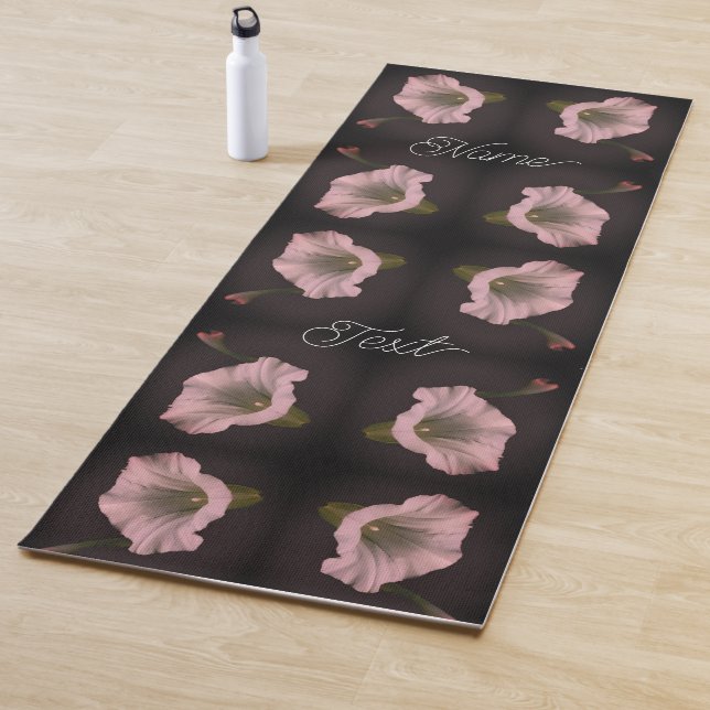 White Morning Glory Flower Abstract Personalised Yoga Mat (In Situ)