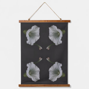 White Morning Glory Flower Close Up Abstract Hanging Tapestry