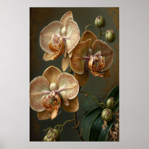 White Moth Orchid Flowers Art Print Poster