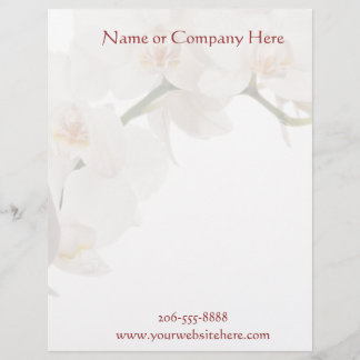 White Moth Orchid Personalised Letterhead